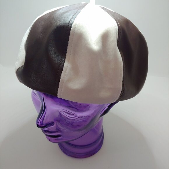 Two-Toned Brown and Cream Beret - Picture 4 of 5